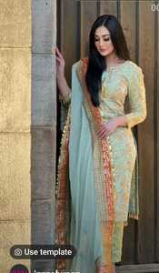 Tendances par Cp Luxe Pure Jamawar Banarsi Chemise Pantalon Prêt-à-Porter Dupatta 3 Pièces Non Cousu Dames Costumes Tenues de cérémonie - Product Image 6