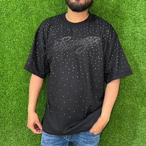 T-shirt pour homme en coton 100% tissé sur mesure en gros 2026, impression DTG surdimensionnée, logo vintage, lavage à la pierre, effet délavé - Product Image 1