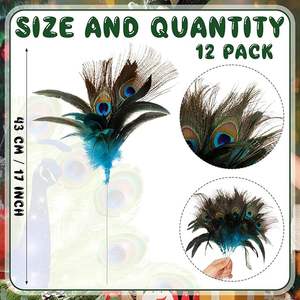 Decorative Flower <strong>Wire</strong> Stem Feather <strong>Floral</strong> Pick for <strong>Floral</strong> Arrangement Supply Wedding Party Holiday Vase Home Decor - Product Image 2