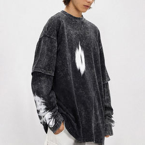 Nueva Llegada, Camiseta de Calle Personalizada, 100% Algodón, Lavado Ácido, Estampado Digital, Manga Corta, Doble Capa, Mangas Dobles - Product Image 4