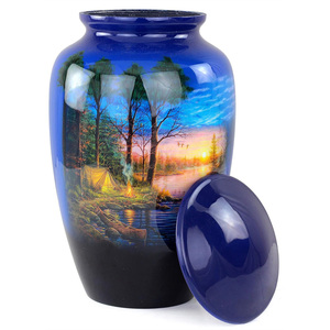 Urne funéraire en aluminium abordable Fournitures commémoratives Urne funéraire Maisons funéraires Urne funéraire attrayante pour cendres humaines - Product Image 2