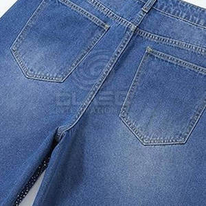 Pantalones vaqueros ligeros al por mayor con diamantes de imitación, pantalones cortos cómodos con cintura elástica para hombre, pantalones cortos con diamantes de imitación para venta en línea - Product Image 4