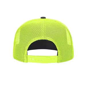 Sombrero de 5 paneles a la moda con logotipo bordado personalizado para hombre, gorra de camionero de malla de gamuza, parche tejido de alta calidad, sombrero deportivo negro Richardson - Product Image 2