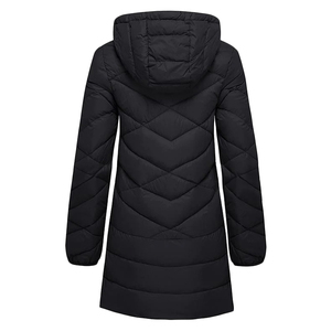Abrigo largo acolchado de Color negro Palin de alta calidad para mujer, logotipo personalizado, tela transpirable, relleno de algodón, chaqueta Parka ultra cálida - Product Image 2