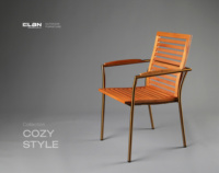 Chaise d'extérieur moderne en bois massif et fer forgé pour balcon, café, hôtel, atelier, salon, école-hôpital – Combinaison durable