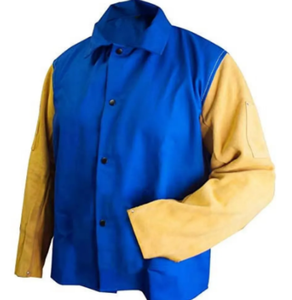 Nueva chaqueta de soldadura de Color negro, chaqueta de seguridad de soldadura de cuero dividido de vaca, chaqueta de soldadura resistente al calor a prueba de fuego - Product Image 6