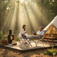 Chaise de camping pliable moderne, écologique, confortable, légère et rembourrée, avec cadre en acier inoxydable portable, pour extérieur et parc