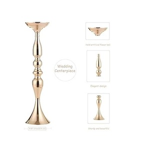 Estante de flores para bodas, candelabros, candelabros, juego de soporte, centros de mesa de Metal, candelabros de Pilar - Product Image 1