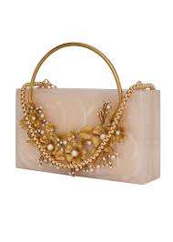 Sac à main de super qualité Sac à main exclusif en résine avec poignée en laiton Sac à main de créateur de mariage Embrayage artisanal Nouveau - Product Image 4