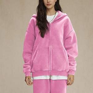 2025 lavage à l'acide fermeture éclair sweats à capuche hommes à la mode surdimensionné marque personnalisée Streetwear Gym décontracté fermeture éclair sweats à capuche - Product Image 4