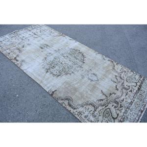 Tapis turc vintage, tapis de sol de 4,1x9,1 pieds, tapis en laine persan gris brun - Product Image 2