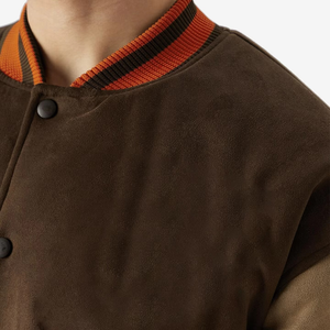 Blouson universitaire en toile pour homme, sur mesure, de haute qualité, avec col montant, logo frontal, conception OEM, couleurs personnalisées, style urbain, vente en gros - Product Image 2