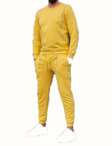 Vente en gros OEM Survêtement de gymnastique pour hommes Ensemble de survêtement en coton noir Costumes de jogging pour hommes Ensemble 2 pièces avec logo personnalisé - Product Image 1