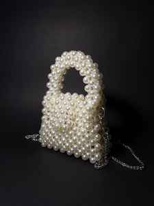 Perle ivoire perlée sac Hobo sac à main à la main | Sac à bandoulière élégant en perles | Sac à main de mariée de style vintage | - Product Image 3