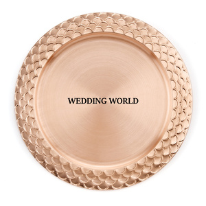 Assiette de chargeur en métal de luxe Assiette de chargeur personnalisée finie en gros Cuisine et table Assiette de chargeur décorative en métal de table - Product Image 1