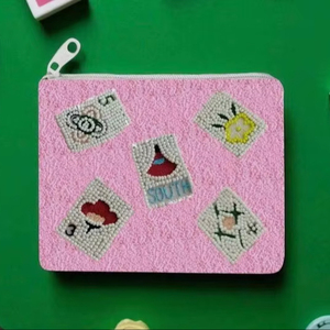 Monedero de Algodón Hecho a Mano con Diseño Novedoso, Bordado con Cuentas y Serigrafía Personalizada, Color Personalizado, Gracias - Product Image 1