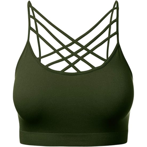 Soutien-gorge de sport dos nu de qualité professionnelle haut de forme physique élastique sans couture soutien-gorge de sport de yoga pour les femmes - Product Image 1