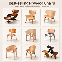 LIDENG Factory Custom Modern Leisure Living Room Eucalyptus Plywood Curved Design Chair Sofa Frames Dining Table Home Furniture