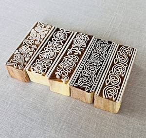 Timbre en bois à motif floral |   Blocs d'impression indiens, Art bohème |   Impression sur bloc indien sculptée à la main - Product Image 3
