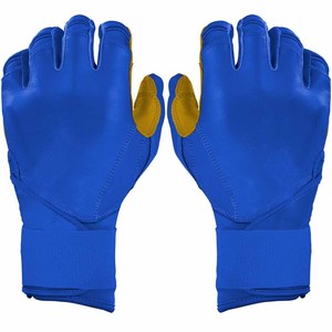 QASWA SPORTS Professional Long Cuff Customized Color Baseball Batting Gloves Cowhide Leather <b>Hook</b> Loop Closure Stretchable Strap - Product Image 1