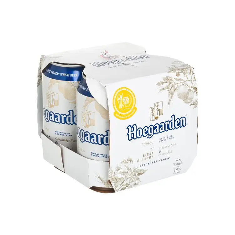 Белое пшеничное пиво Hoegaarden, бутылки 330 мл и 250 мл, пиво для лагера