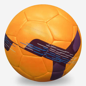 Adult Size 5 Hybrid Soccer Ball Durable Leather Football <b>Hand</b>-Sewn and <b>Machine</b>-<b>Stitched</b> Orange Training Ball Made in Pakistan - Product Image 1