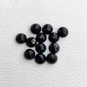 Cabujón de forma redonda de corte de rosa de ónix negro Natural de 7mm, piedras preciosas sueltas genuinas, oferta a granel al mejor precio de fábrica de Distribuidor mayorista - Product Image 1