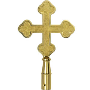 ปลายเสาธงทองเหลืองรูปกางเขนโบสถ์ สำหรับเสาธงขนาด 1 นิ้ว ใช้ตกแต่งภายในและสำหรับงานพาเหรด - Product Image 3