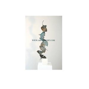 รูปปั้นฐานหินอ่อนรูปปั้นตกแต่งวัตถุบนโต๊ะลายดอกไม้และใบไม้ทำด้วยมือคุณภาพระดับดีลักซ์ - Product Image 1