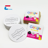 Placa NFC de Reseña de Google con Chip Regrabable de 13.56MHz, Etiqueta Adhesiva RFID para Reseñas, Señal Redonda Personalizada para Opiniones Comerciales