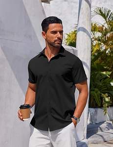 Nueva moda de verano para hombre, polos de punto con botones a rayas, manga corta, camisa vintage con botones para hombre, Manga corta informal - Product Image 3