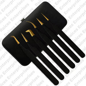 New Style Wholesale Stainless Steel Fine Quality <b>Eyelash</b> Tweezer Set OEM Service Anti-static Curved <b>Eyelash</b> Tweezer Set - Product Image 1