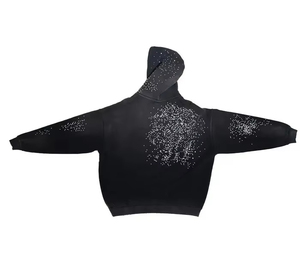 Sweat-shirt à capuche unisexe pour homme, style boxy, hiver, avec logo personnalisé, lavage à l'acide, broderie et strass, 2026 - Product Image 5