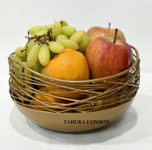 ตะกร้าผลไม้ตกแต่งแบบมีสายแนววินเทจใหม่ตะกร้าผลไม้แบบกลวงโปร่งขัดเงาสวยงามทันสมัย - Product Image 1