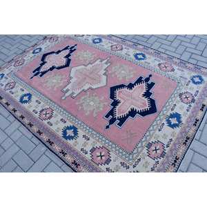 Alfombra turca Vintage grande de 5,6x7,8 pies, diseño de retazos, Material de lana, látex para adolescentes, forma rectangular, habitación de alfombra para Tabriz, pasillo - Product Image 4