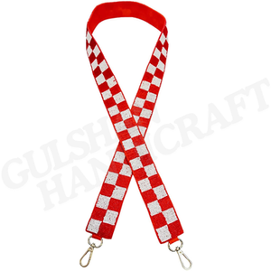 Hermoso cinturón bordado a mano con cuentas de colores rojo y blanco, diseño de cuentas, precio de venta al por mayor desde India - Product Image 3