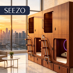 Capsule letto insonorizzate commerciali moderne in legno per interni, con telaio in acciaio, ideali per ostelli, scuole e <span class=keywords><strong>hotel</strong></span>. - Product Image 3