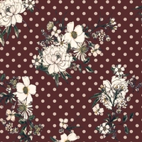 Canada : Offre Spéciale – Tissu Crêpe Koshibo Personnalisé à Pois Doux avec Motifs Floraux, Impression Numérique pour Robes de Mariée et Vêtements Féminins