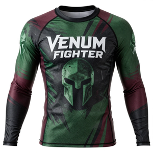 <b>Compression</b> Rash Guard Sublimation Print Breathable Soft Fabric Quick Dry Fit Safety Swim Surf Gym Training Venum Rash Guard - Product Image 1