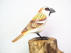 Artisanat en bois de moineau, peint à la main, décoration de jardin ou de maison, modèle artisanal de sculpture, cadeau - boîtes en bois, panneaux muraux - Product Image 6