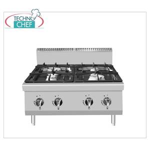 Technochef - Cuisinière à gaz de comptoir à 4 brûleurs, 21,00 kW - Product Image 2