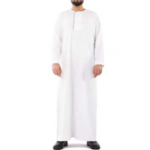 Jubba pour homme, thobe/thawb en polyester d'été, nouvelle mode, décontracté, léger, uni, longueur au sol, style qatari et de Dubaï - Product Image 1