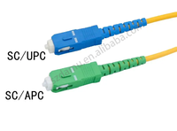 Kabel Jumper SC APC/SC UPC Mode tunggal, kabel Jumper kabel Patch serat optik Simplex G652D untuk FTTH