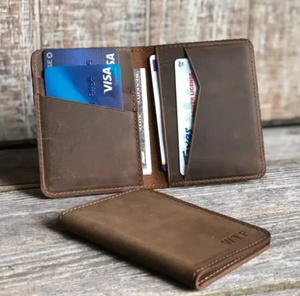 Porte-cartes en cuir véritable personnalisé léger haute qualité hommes porte-cartes poche portefeuille Mini Smart Slim cuir Nubuck - Product Image 1