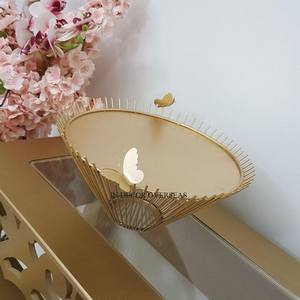 Recién llegado, chapado en oro de alta calidad, lujo, calidad, hecho de Metal, mariposas, diseñador, Chocolate cuenco para servir, suministro de decoración del hogar - Product Image 1