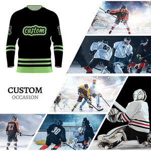 Maillot de hockey sur glace pour homme personnalisable, coupe confortable, design de col unique, haute qualité, service OEM, 100% polyester, séchage rapide - Product Image 6