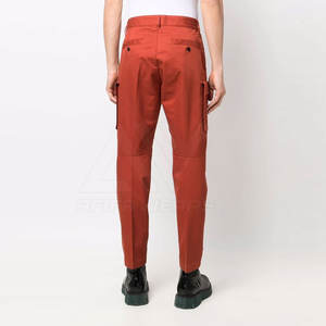 Pantalon cargo décontracté léger pour homme, taille élastique, streetwear, coupe droite, service OEM, taille mi-haute, uni, teint, respirant - Product Image 4