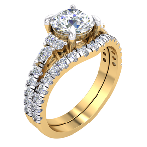 Anillo clásico elegante de oro de 14 quilates para mujer con 1.63Cts VS Clarity Lab Grown EF Color Diamond para fiestas - Product Image 1