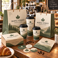 Solution d'emballage de café personnalisée AT PACK avec gobelets, sacs en papier, boîtes et accessoires pour la marque de café et les commandes à emporter