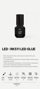 Pegamento para Extensión de Pestañas Híbrido UV LED RK511, Adhesión Superfuerte, Secado Rápido, Pegamento UV para Pestañas, Marca Privada OEM, Alta Calidad - Product Image 2